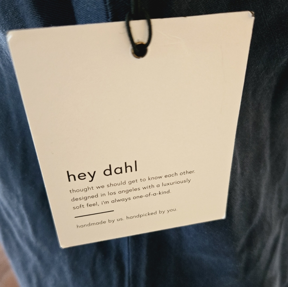 BELLA DAHL Essential Frayed Blue Maxi Dress Size L Relaxed Fit Lyocell Tencel - Picture 6 of 9